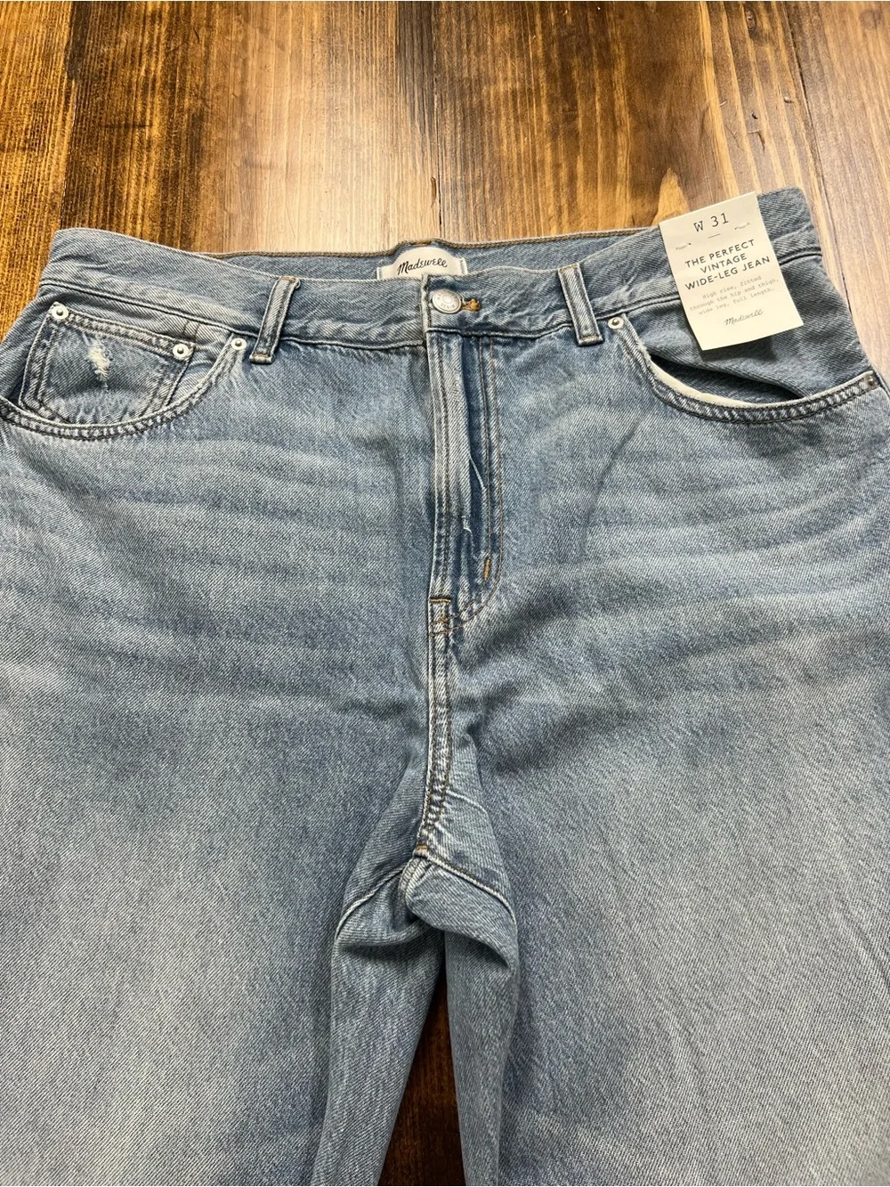 Madewell The Perfect Vintage Wide-Leg Jean Airy Denim Northridge Wash Size 31